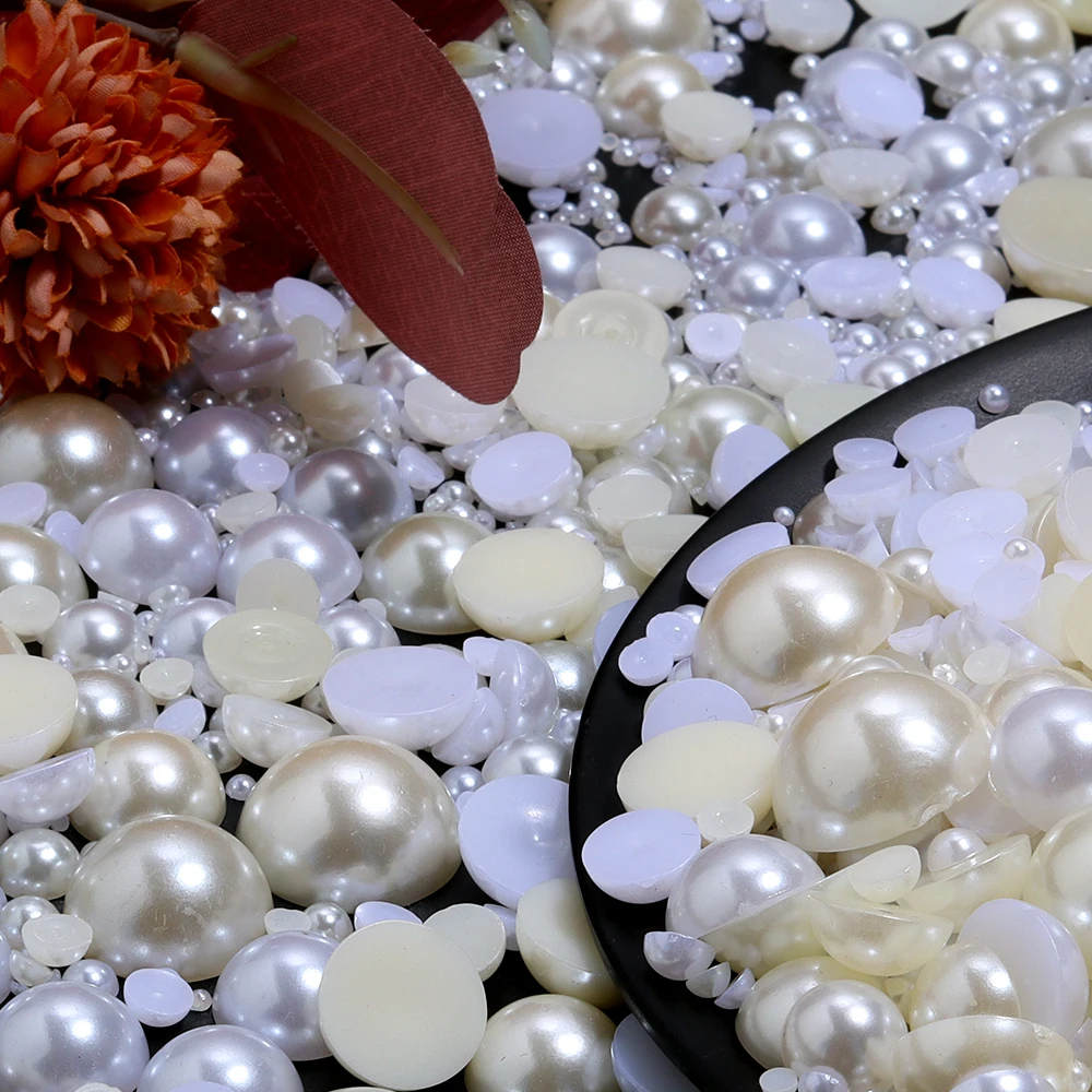 2-25mm Half Round ABS Imitation Pearl Beads Loose Plastic Beads Necklace Bracelets Handmade For DIY Jewelry Components Making