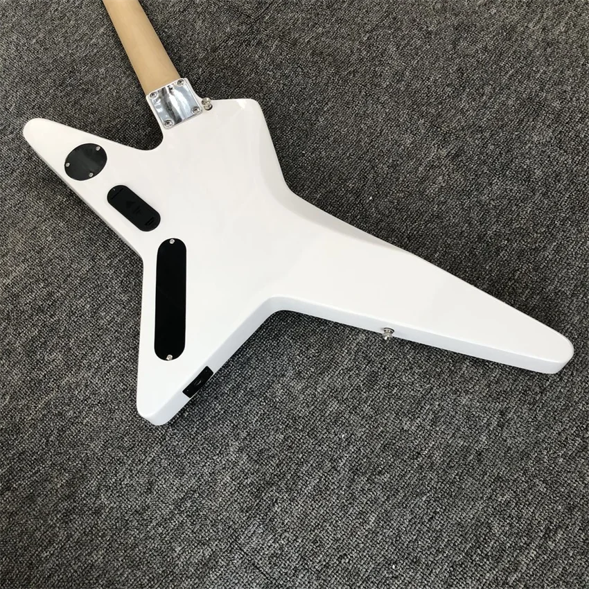 New product, special-shaped electric guitar. White, factory wholesale and retail, active pickup, free shipping