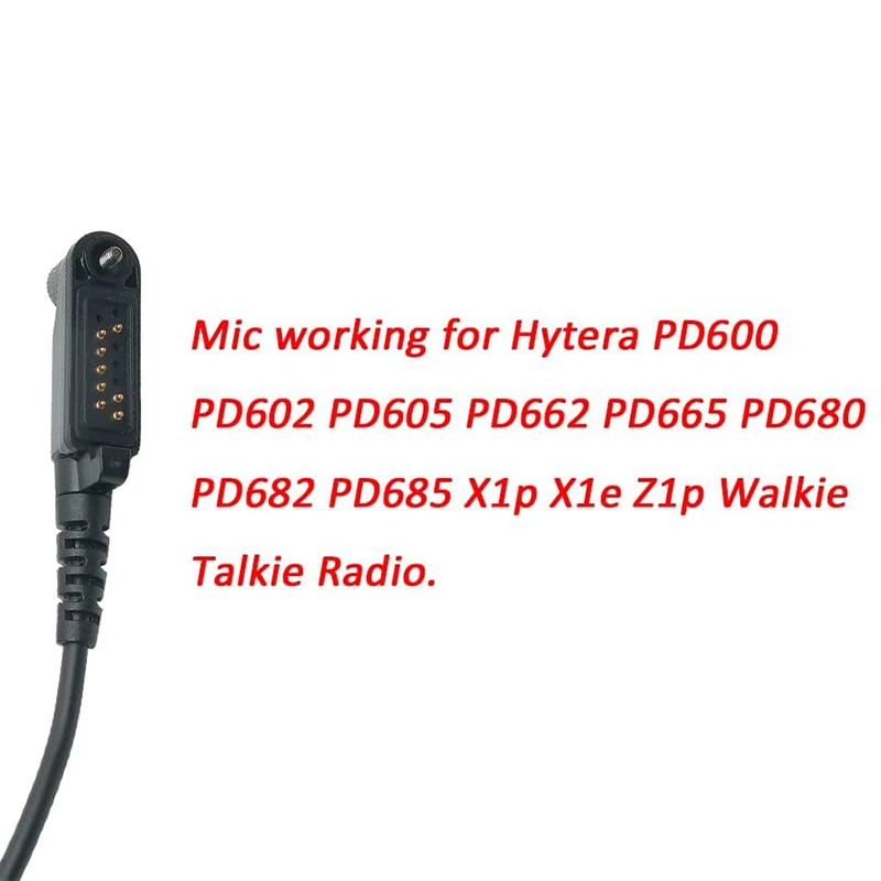 RISENKE-Walkie Talkie Speaker Mic,Handheld Microphone for Hytera PD600,PD602,PD605,PD662,PD665,PD680,PD682, PD685, X1p, X1e