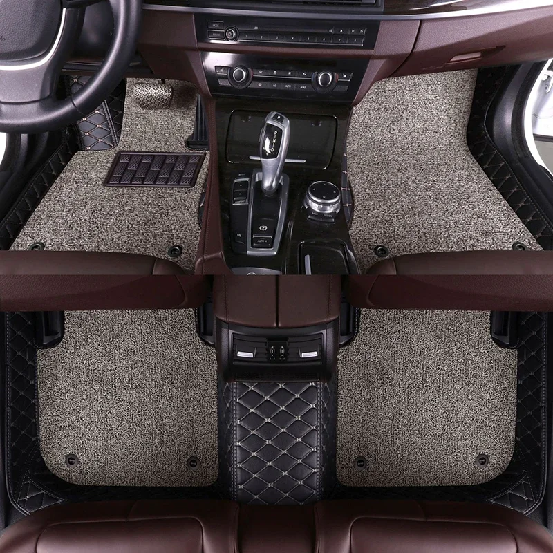 High Quality Customized Double Layer Detachable Diamond Pattern Car Floor Mat For BMW X5 E70 F15 (5seat) X5M F85 Auto Parts