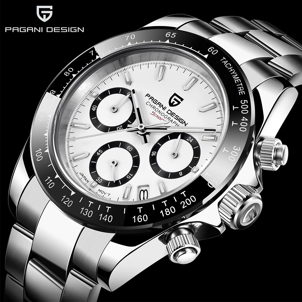 2026 New PD-1644 PAGANI DESIGN Top Brand Men's Sports Quartz Watches Sapphire Stainless Steel 100M Waterproof Luminous Chronograph Luxury Reloj Hombre