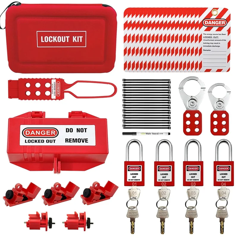 

CJSD-35Pc Lotokit, портативный электрический комплект Lockout Tagout для устройств промышленной блокировки, профессиональный комплект навесных замков