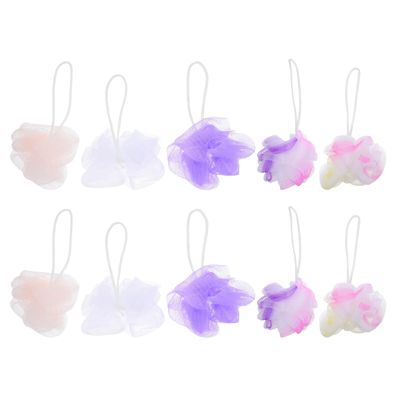 

10 Pcs Sponge Colorful Bath Balls Cleaning Sponges Bathing Poufs for Shower