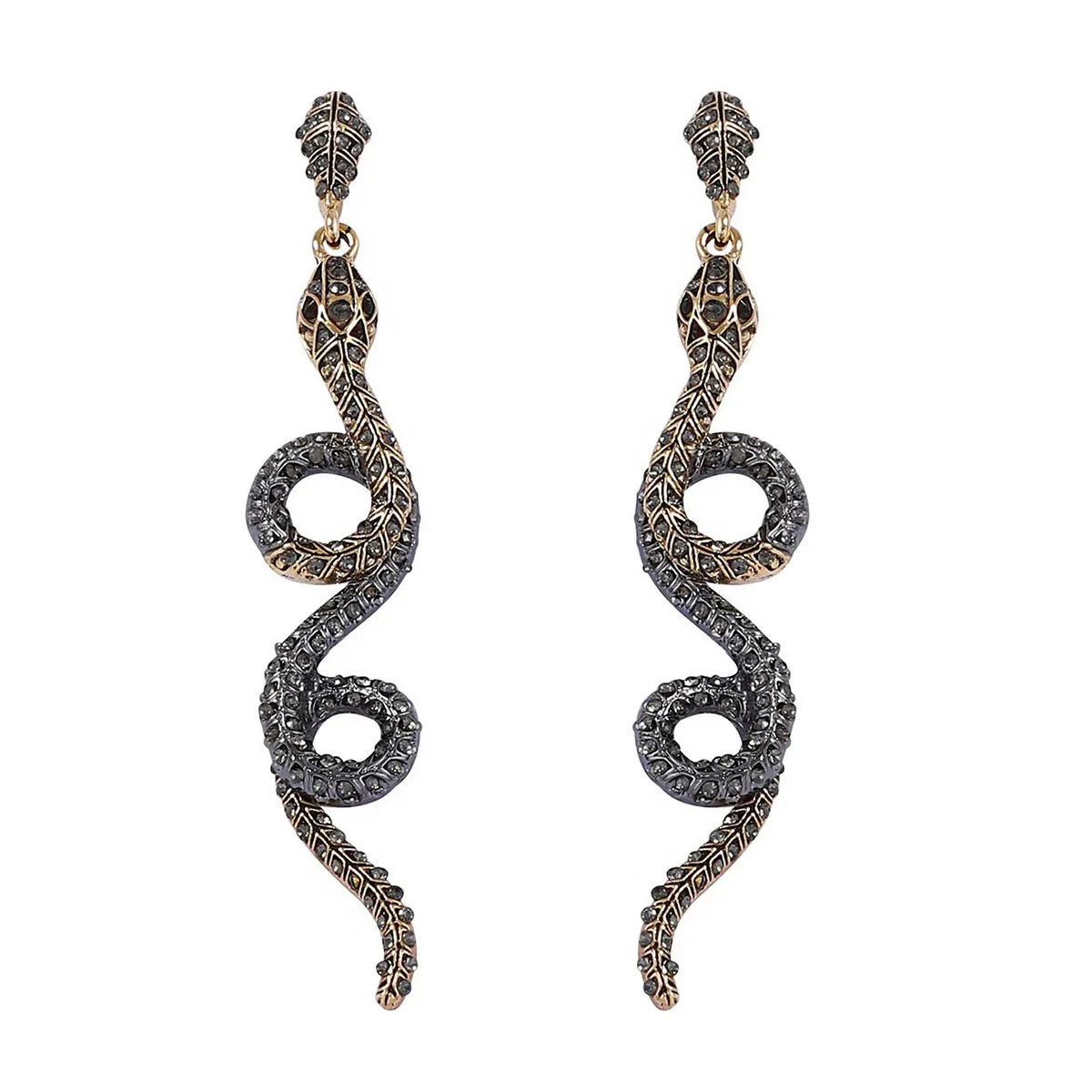 

ZAA Vintage Metal Snake Shape Drop Earrings for Women Banquet Party Jewelry Irregular Earrings Gifts
