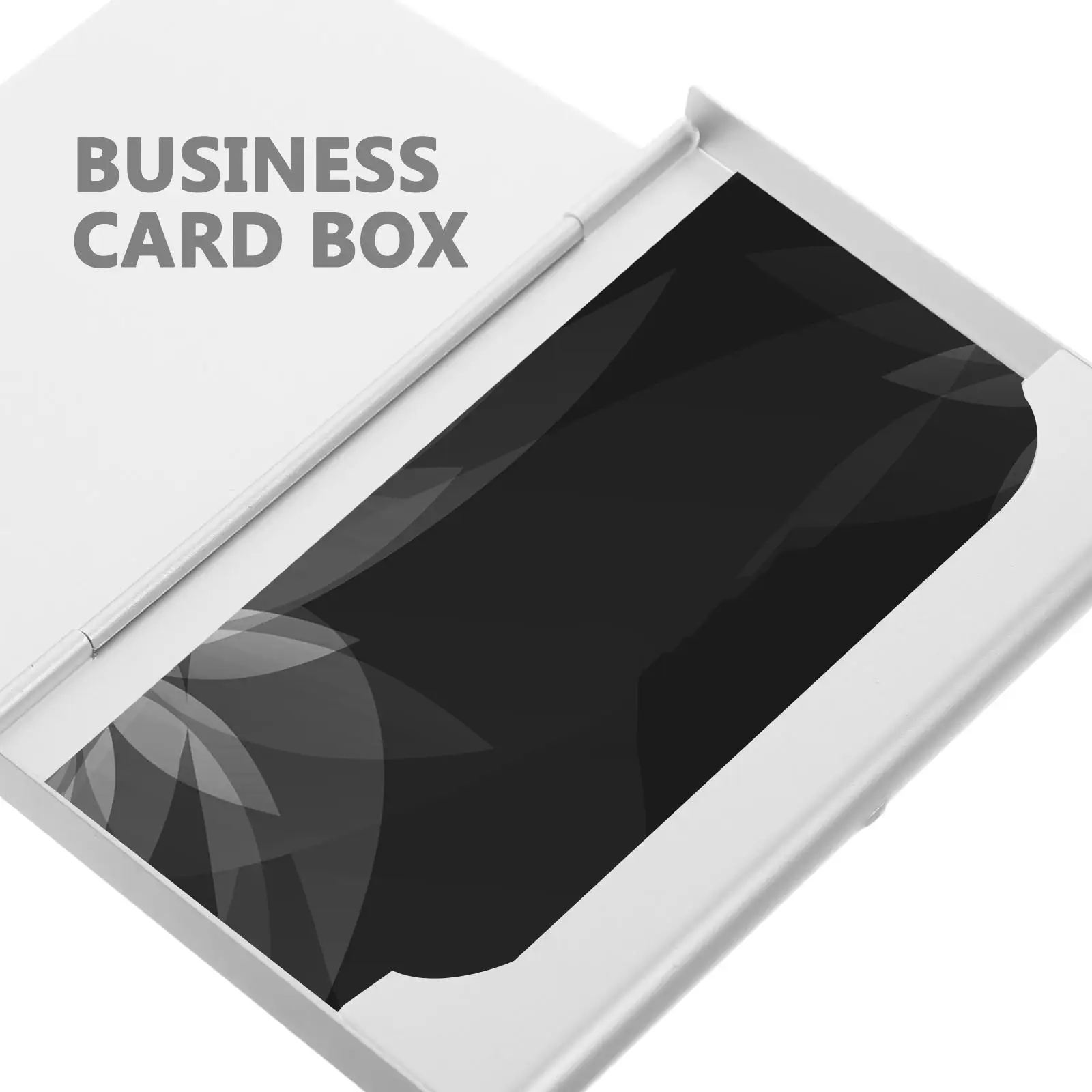 Rhinestone Metal Business Card Holder Silver Compact Cards Container Portable Water Clean Storage Box Desk