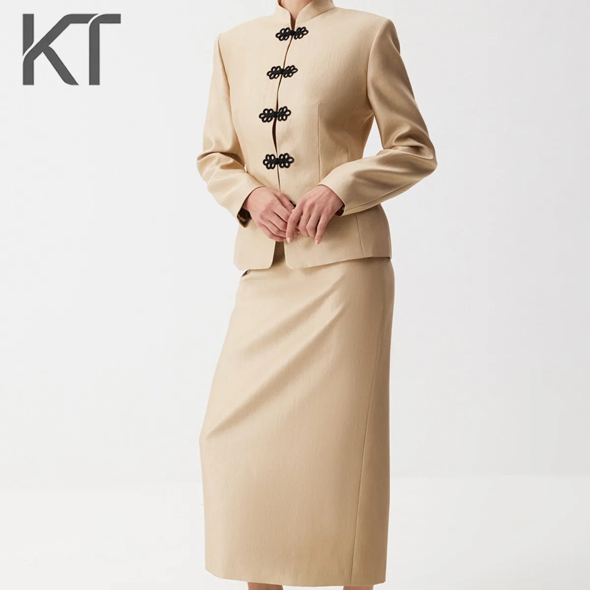 

Женская элегантная юбка миди KT 2026 Весна-Лето, облегающая юбка-карандаш с высокой талией и вертикальным швом, структурированный силуэт