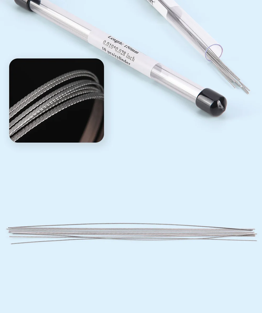 10 Teile/paket AZDENT Dental Kieferorthopädische Lingual Retainer Drähte Flache Gerade Twist Drähte Edelstahl 15 cm Zahnmedizin Materialien – Detail 9
