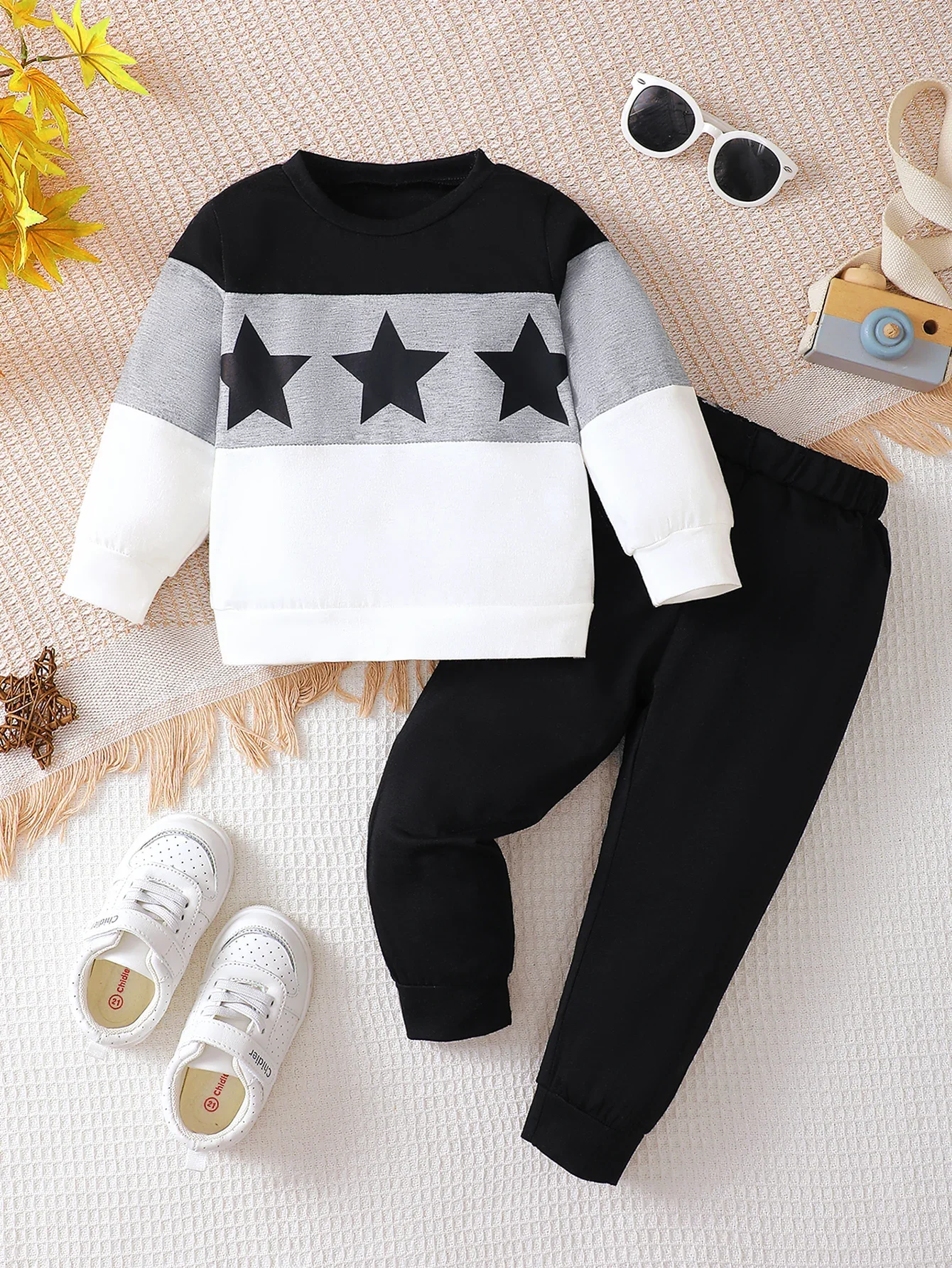 Toddler  Baby   Boy  Sweatshirt   Outfits    Camouflage    Camouflage   Long    Sleeve    Tops   Pants    2pcs   Fall   Winter