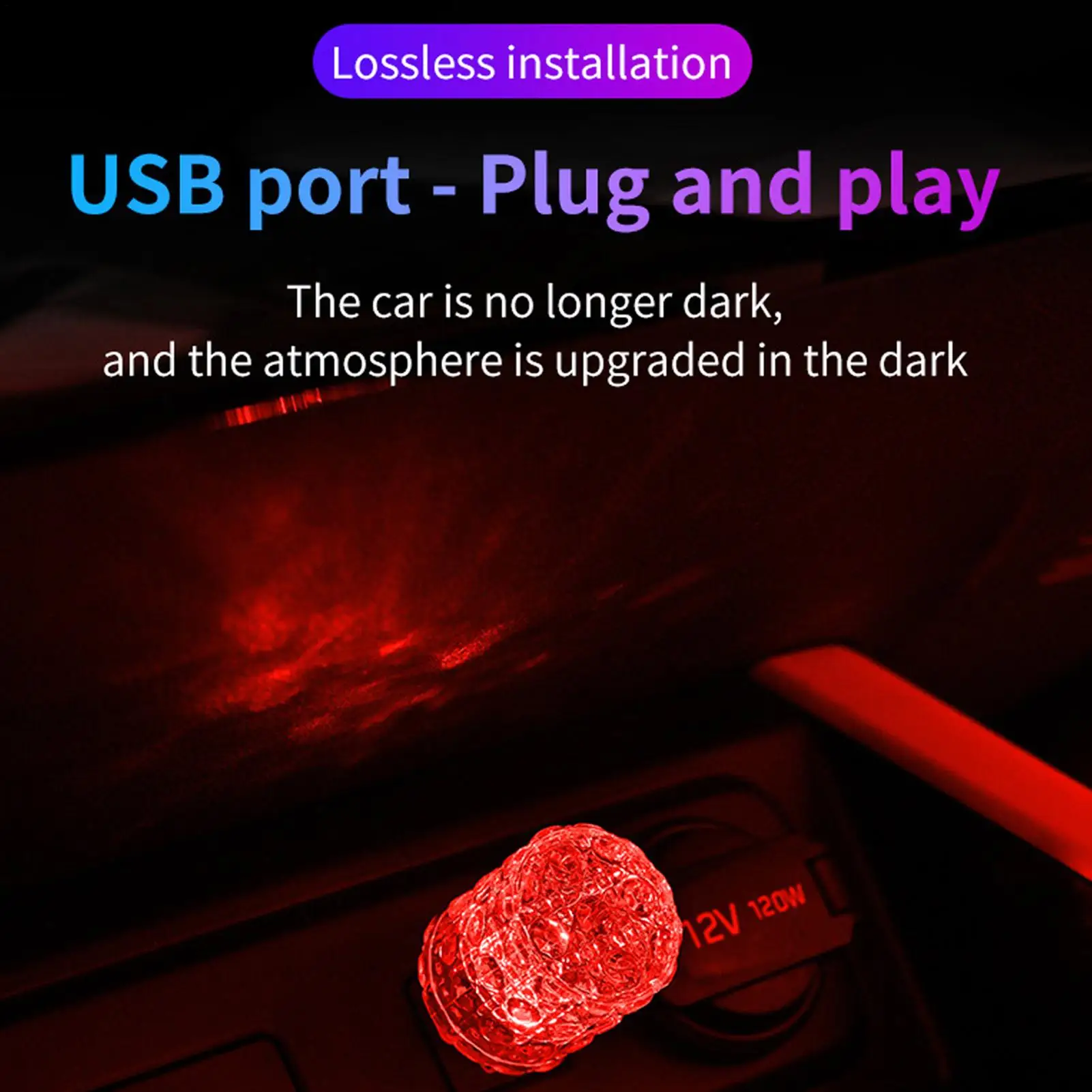 Car LED Lights Wireless 8-Color Touch Control Lamp Car LED Night Lights Interior Plug In For Automotive Truck SUV RV Vehicle