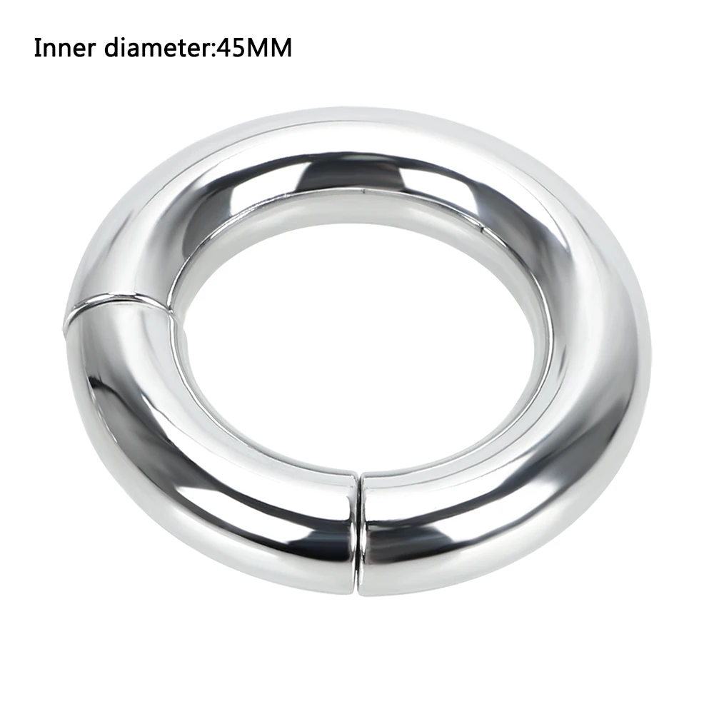 Heavy Duty Male Magnetic Ball  Metal Penis Cock Lock Ring Sex Toys for Men 5 size Scrotum Stretcher  Delay Ejaculation