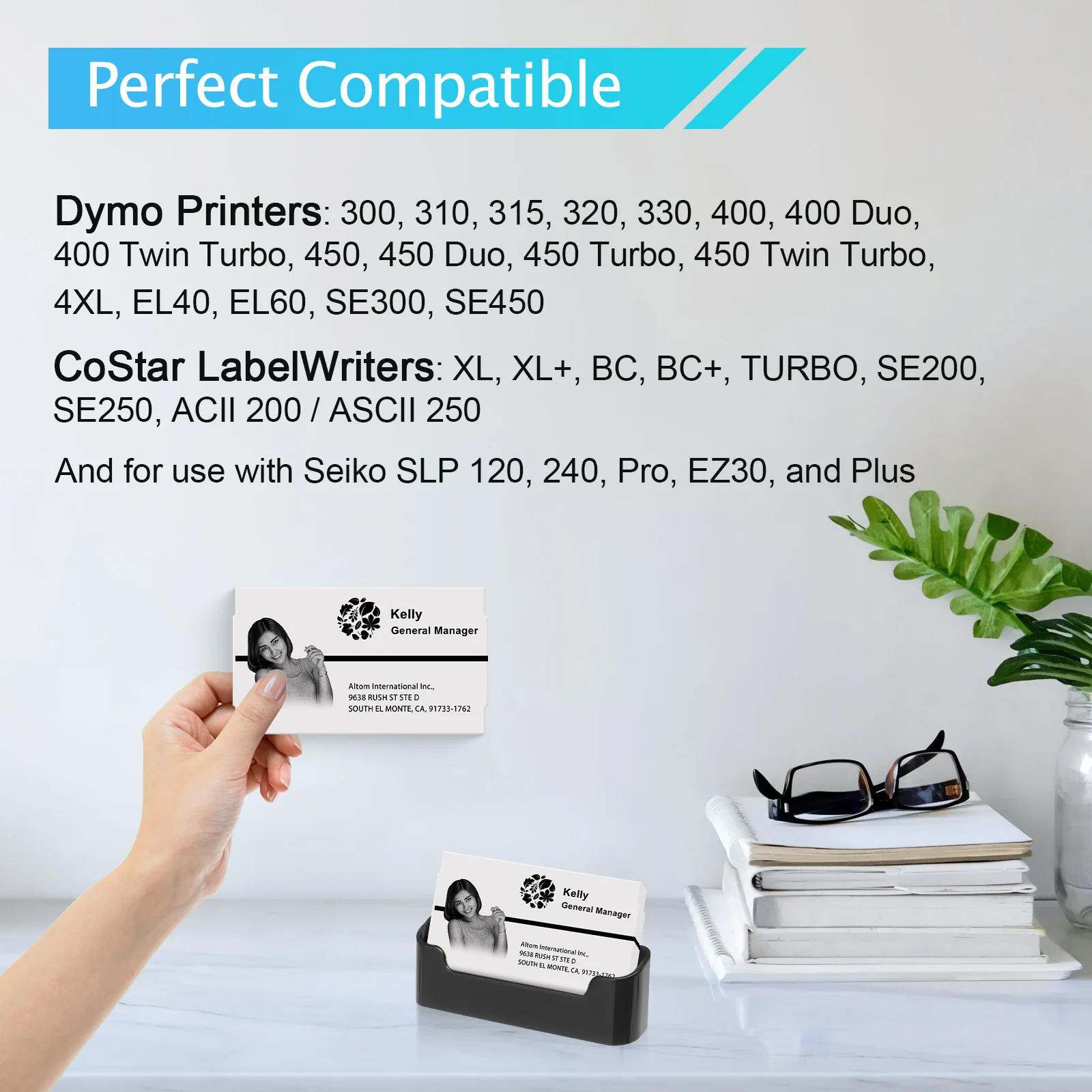 30374 ธุรกิจ/การ์ดนัดหมายสําหรับ Dymo 30374 สีขาว Non-Adhesive กระดาษม้วนสําหรับ Label Writer 450 4XL Zebra Desktop