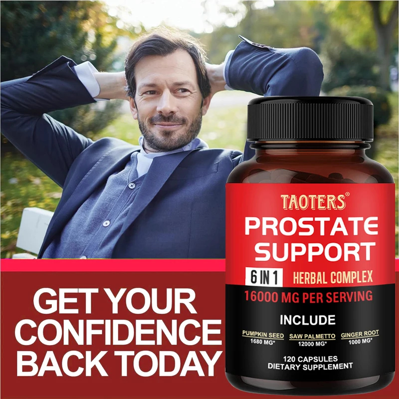 6 in 1 Herbal Capsules - Prostate Supplement, Helps with Urinary Tract Control, Relieves Inflammation, Reduces Urinary Frequency