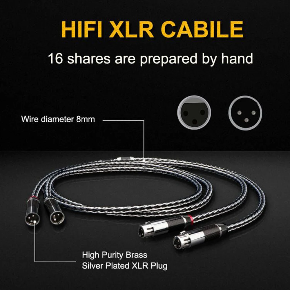 

Preffair 7N OCC Hi-End XLR audio cable Male To Female xlr Plug splitter Audio Balanced Cable HIFI XLR Cable