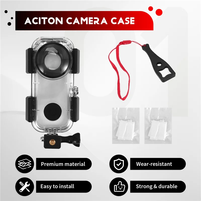 

AY14 -Waterproof Housing Case For Insta360 ONE X2, Underwater Dive Protective Shell 40M (131Ft) Aciton Camera Accessories