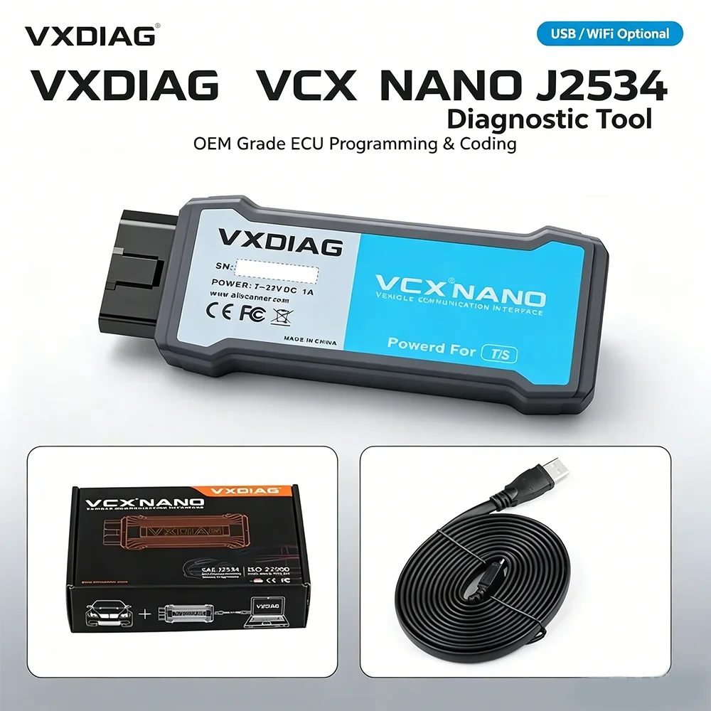 VXDIAG VCX NANO for Toyota Lexus WIFI USB OBD2 Scanner Techstream J2534 Car Diagnostic Tool OE-Level Full System ECU Programming