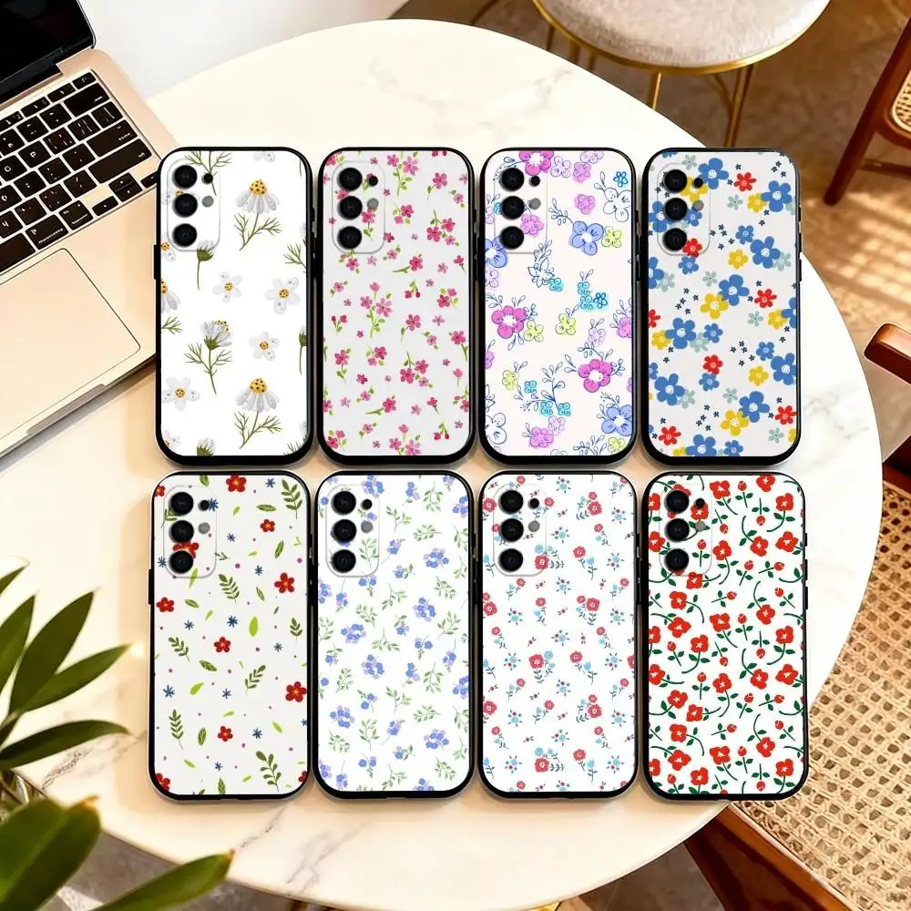 Small F-Flowers   Phone Case For Samsung S25,S24,S21,S22,S23,S30,Ultra,S20,Plus,Fe,Soft Silicone Black Cover