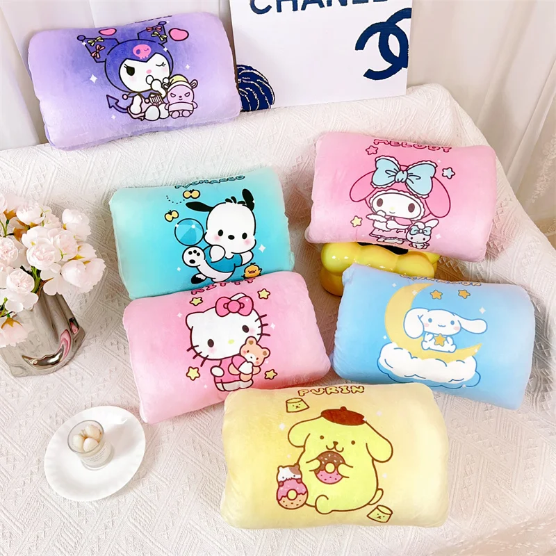 Sanrio Cute Hand Rests Kuromi My Melody Cinnamoroll Warm Hand Pillow Hello Kitty Kawaii Cuddly Pillow Winter Girl