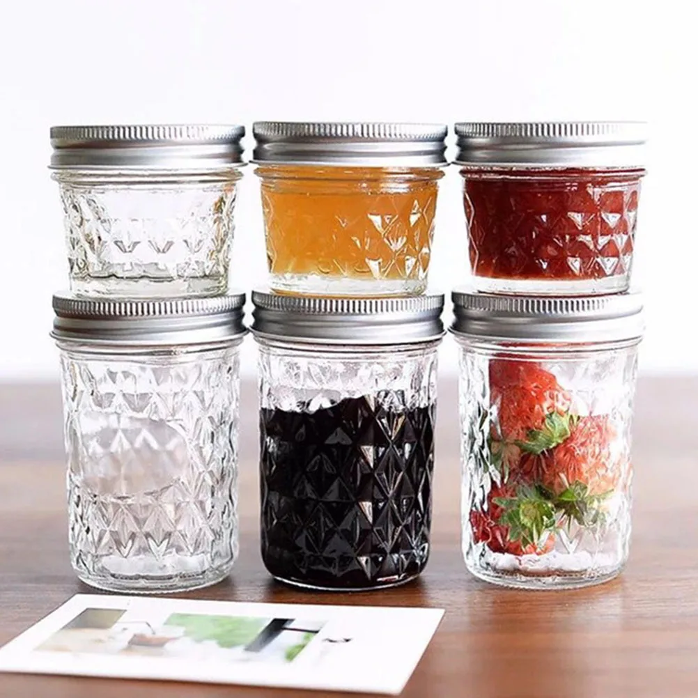 

8Pcs Small Honey Bottles Transparent Glass Jam Jars Caviar Storage Sealed Containers Kitchen Holder Easy Open Wide Mouth