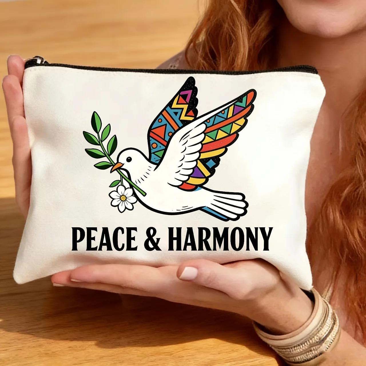 

Ramadan Kareem Makeup Bag Featuring A Design of The Moon Lanterns Stars Zipper Closure Making Portable Storage Solution