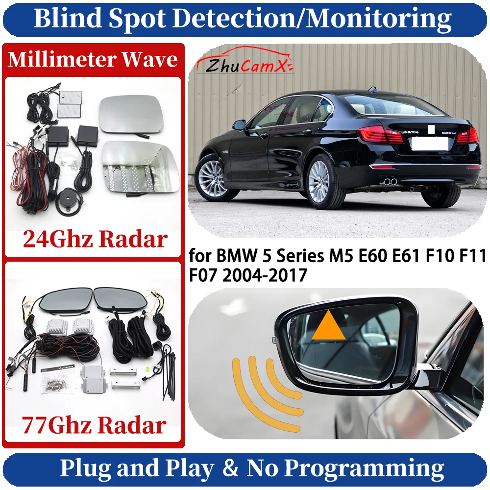 Blind Spot Monitoring/Detection System for BMW 5 Series M5 E60 E61 F10 F11 F07 2004-2017 Night Driving Side Lane Change Assist