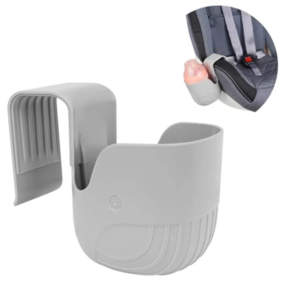Universal Cup Holder for Car Seats, Baby Strollers, Wheelchairs, and More Grey 1