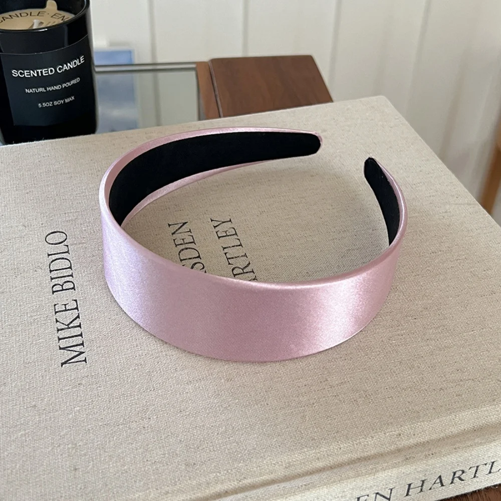 Feste breite Haarbänder für Frauen und Mädchen, Satin-Haarbänder, modisches Stirnband, Haarband für koreanisches Haar-Accessoire, Geschenk – Detail 6