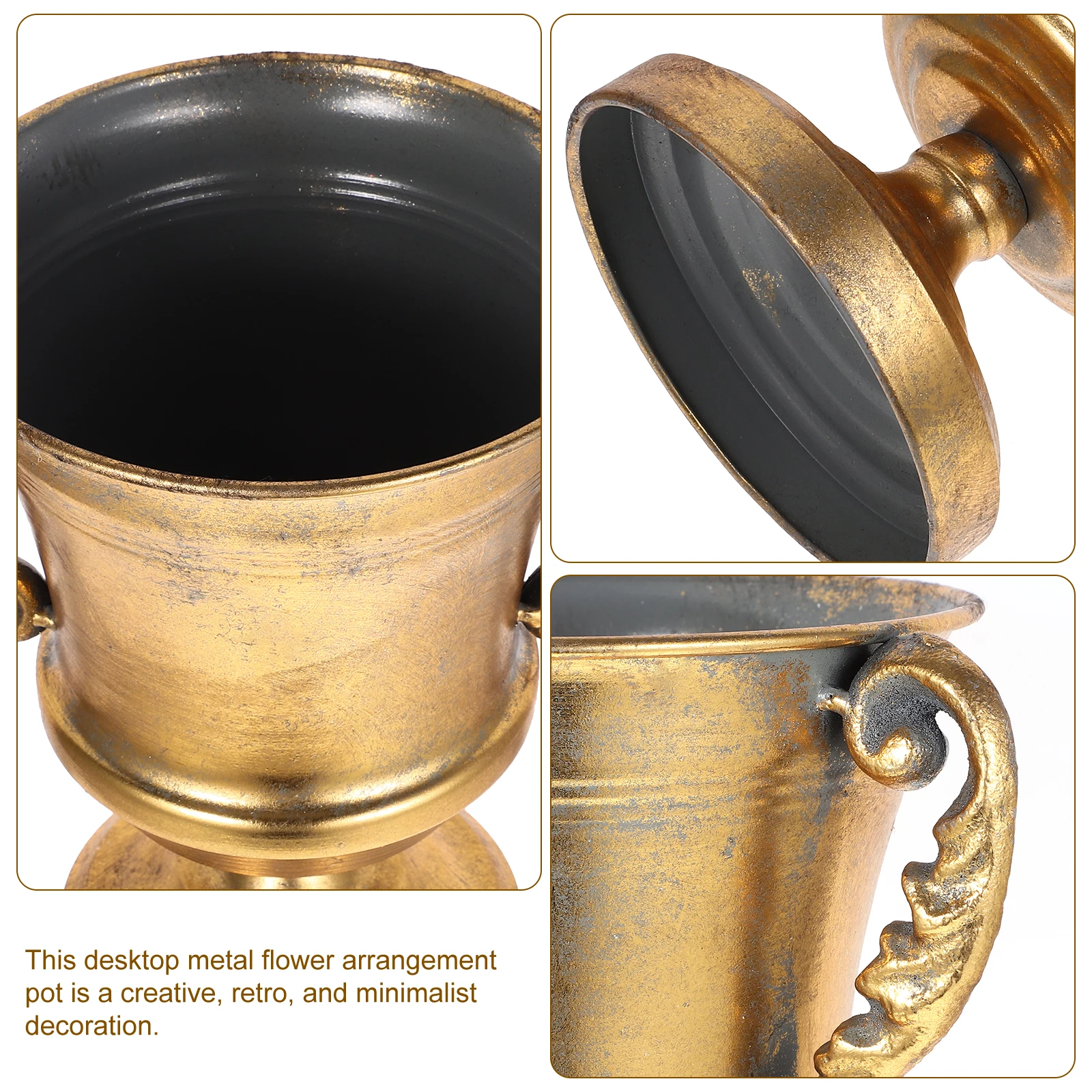 

Metal Flower Iron Flower Retro Iron Plant Pot Decor Tabletop Floral Arrangement Container