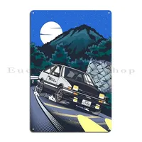 Initial D Takumi Fujiwara Hachiroku Downhill Attack Ae86 Trueno Metal Sign Club Printed Party Living Room Tin Sign Poster