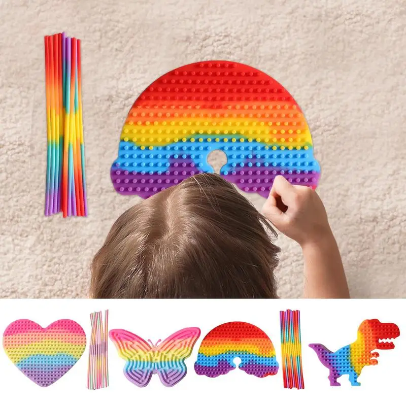 Sensory Activity Board Silicone Toddler Activity Board Silicone Dinosaur Cloud Butterfly Heart Fidget Board Toy Portable Board