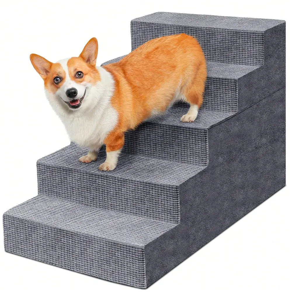 

Stairs For Small Dogs, Dog Steps For High Bed And Couch, HighDensity Foam Pet Steps With Supporting Board, NonSlip Removable Wa