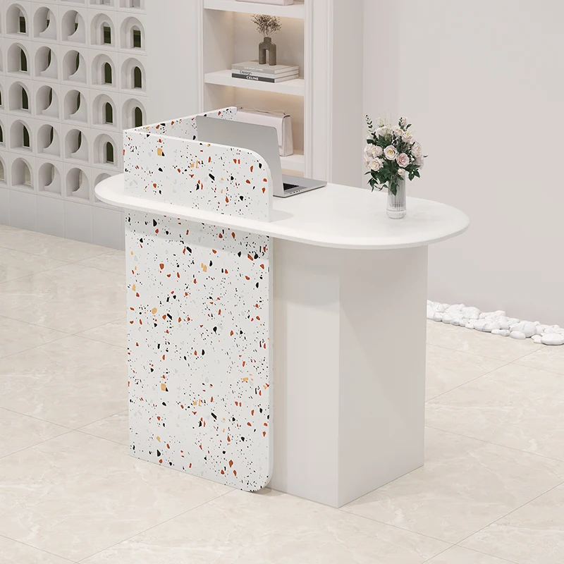 

Orange Boutique Reception Desks Counter Modern Weight Business Reception Desk Clothing Wood Bancone Per Negozio Office Furniture