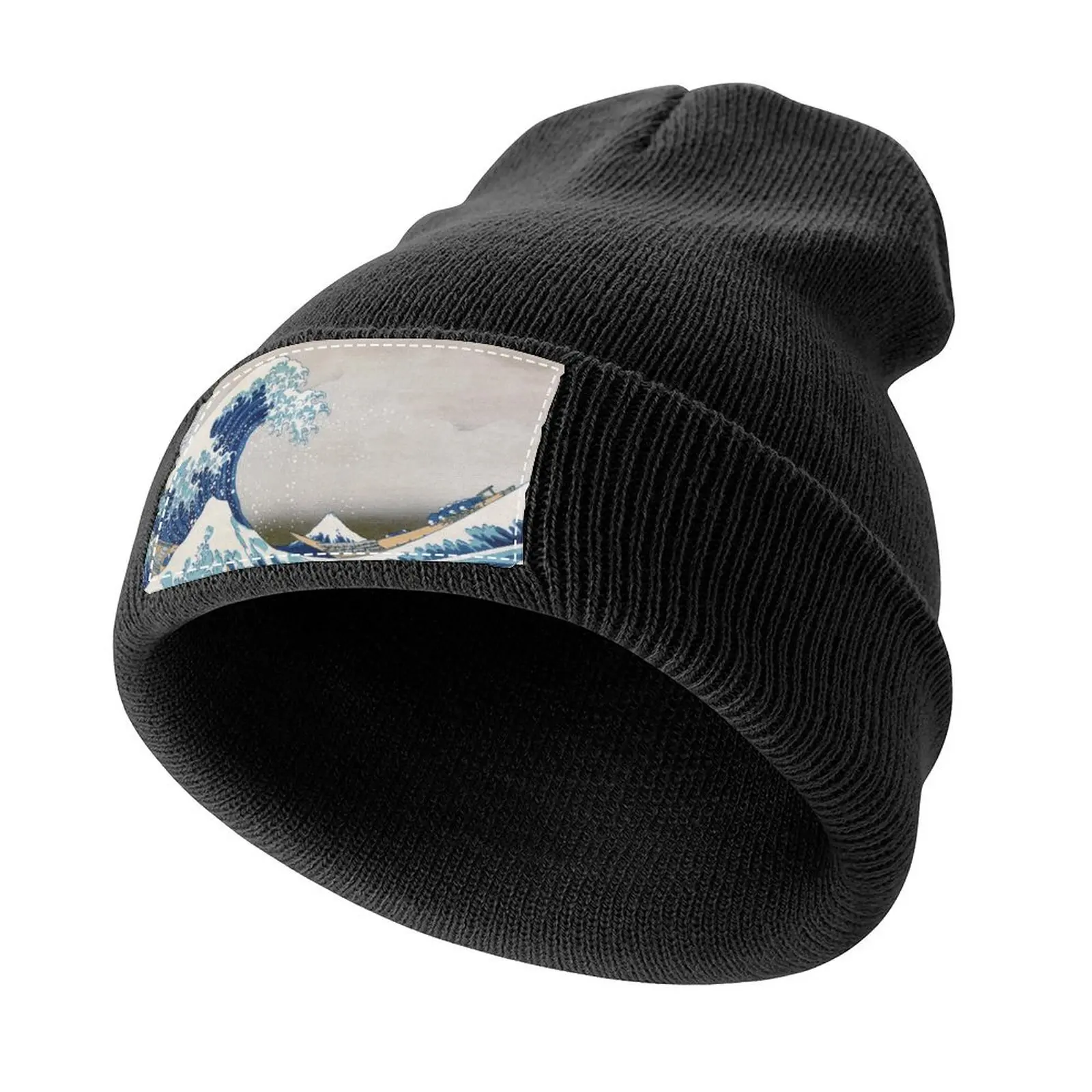 Under the Wave off Kanagawa - The Great Wave - Katsushika Hokusai Knitted Cap Big Size Hat Sports Cap Hats For Men Women's