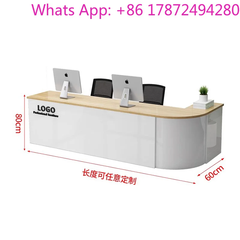 High Grade  Salon Business Reception Desk Modern Round Office Simple Reception Desks Beauty Luxury Escritorio De Recepcion