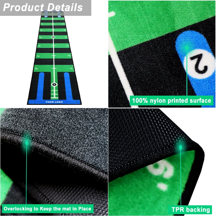 True Strike Golf Mats Golfer Practice Fairway Hitting Range Turf Mat 3 in 1 Indoor Putter Mat