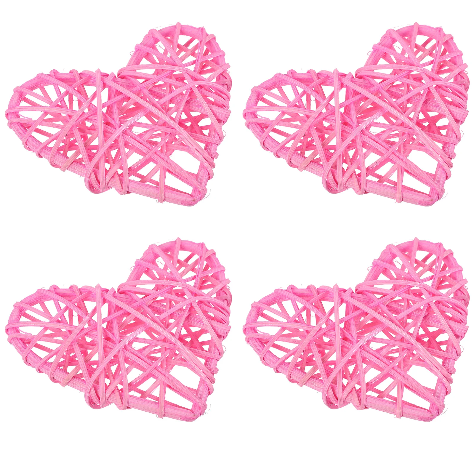 4 قطع من كرات الروطان على شكل قلب، معلقة بألوان زاهية رائعة لتخطيط المشهد الاحتفالي، دعامة التصوير الفوتوغرافي #4