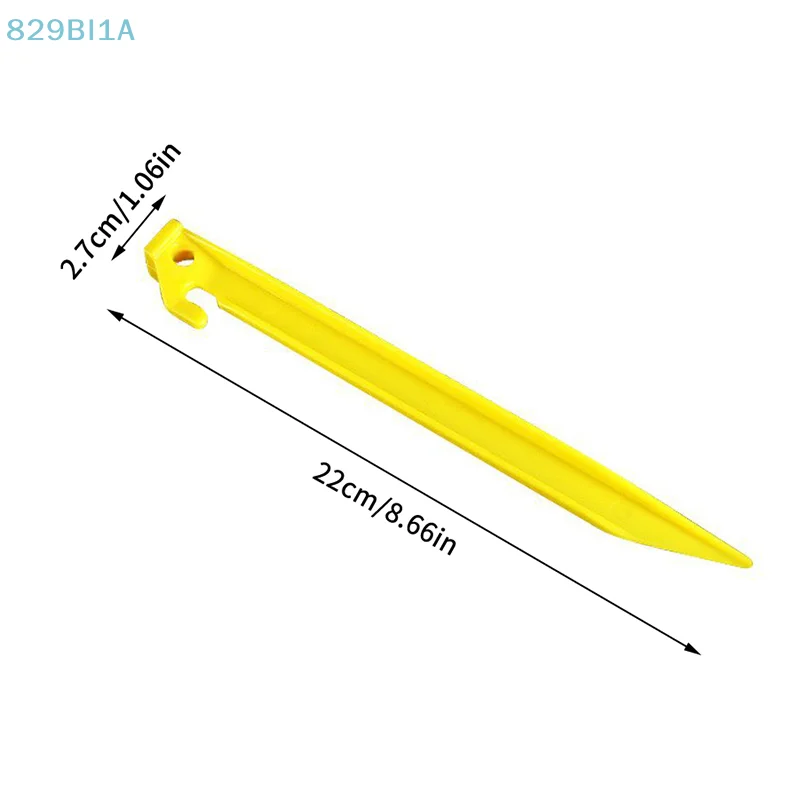 10 قطعة دلو البلاستيك المسامير خيمة القماش المشمع الأرض التخييم الأصفر أوتاد الخيمة ملحق في الهواء الطلق تحديد أوتاد السفر