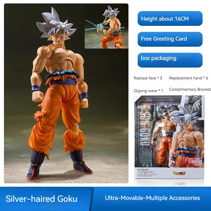 Shf Dragon Ball Joint Action Figure Goku Sun 2nd Generation Black Haired Red Clothes Collection Figures Model Ornament Toy Gift