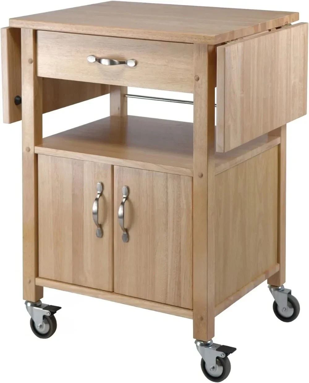 

Wood Drop-Leaf Kitchen Cart Storage Islands & Carts Easy Assemble