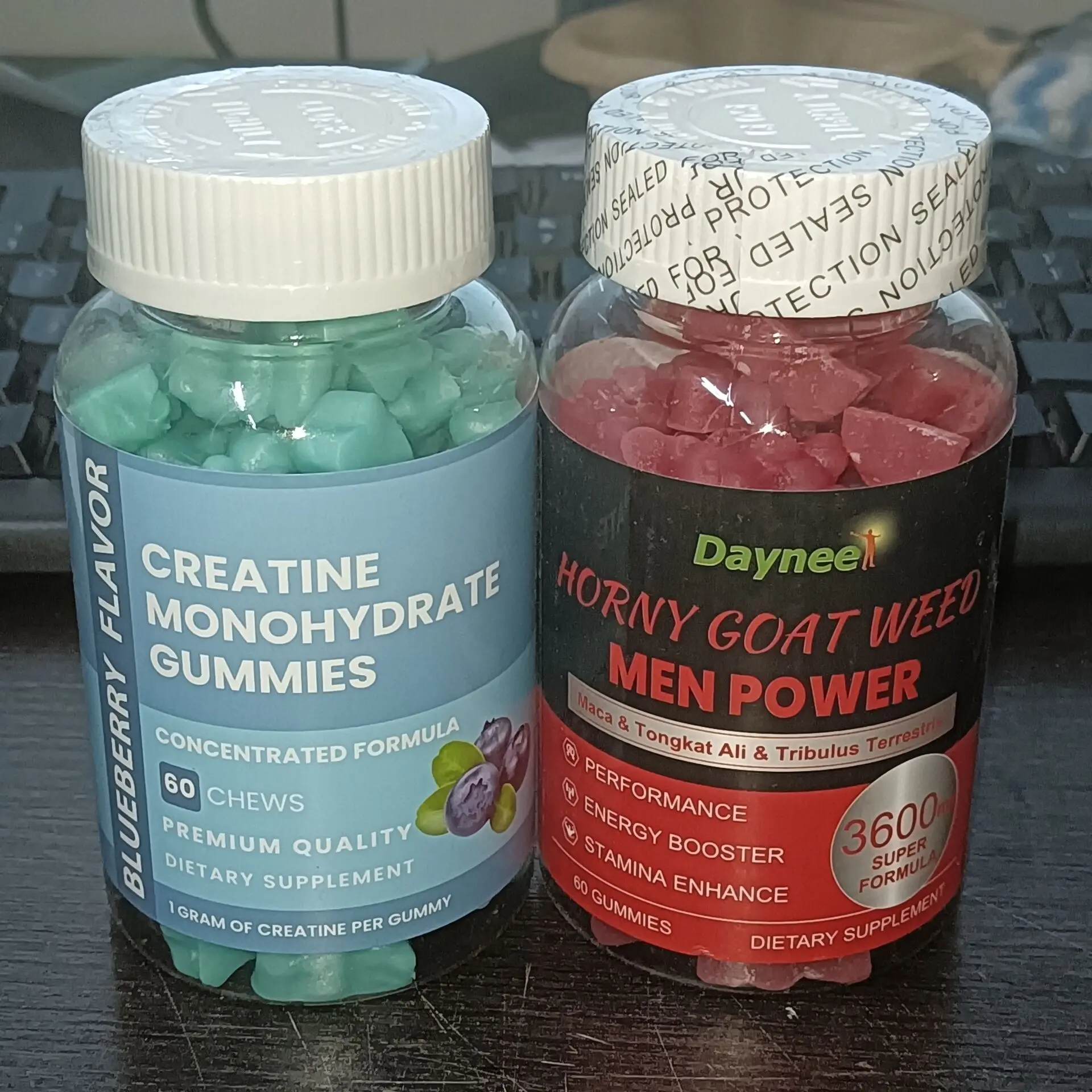 2 bottles of one water creatine gummies+male energy gummies enhance physical strength relieve tension improve fatigue