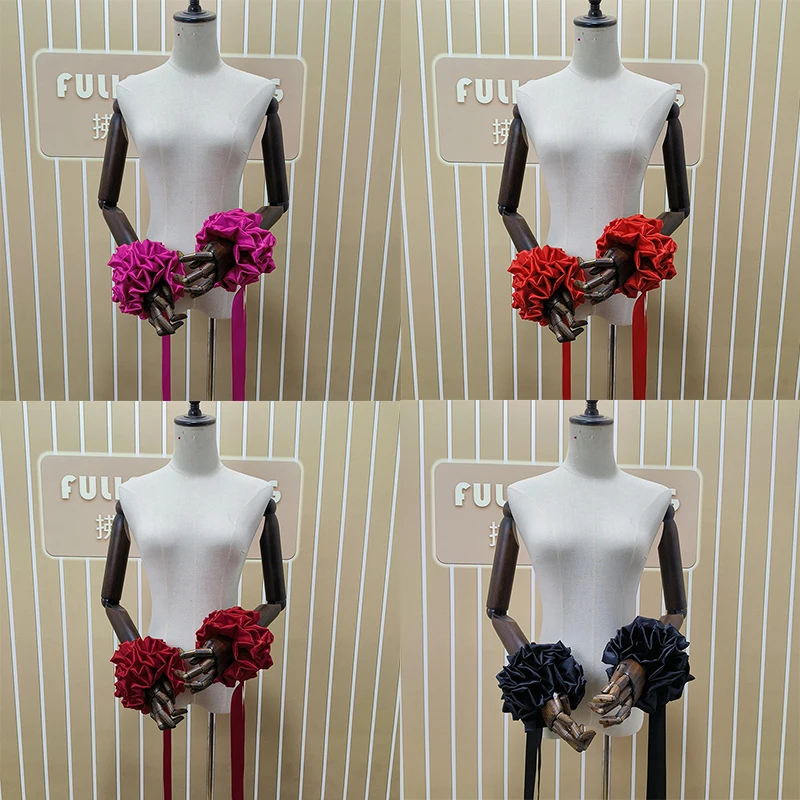 

Ballroom Latin Dance Accessories Samba Dancing Arm Accessories Flower Cuff Ribbon Lady Competition Flamenco Dance Wear DN21022