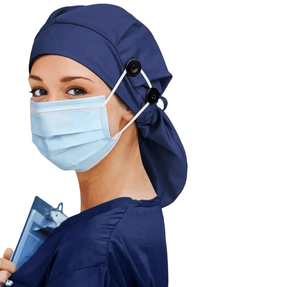 Extra Large Scrub Cap Matte Fabric Oversized Ponytail Holder Cap Breathable Satin Lining Surgical Hat For Hospital Staff