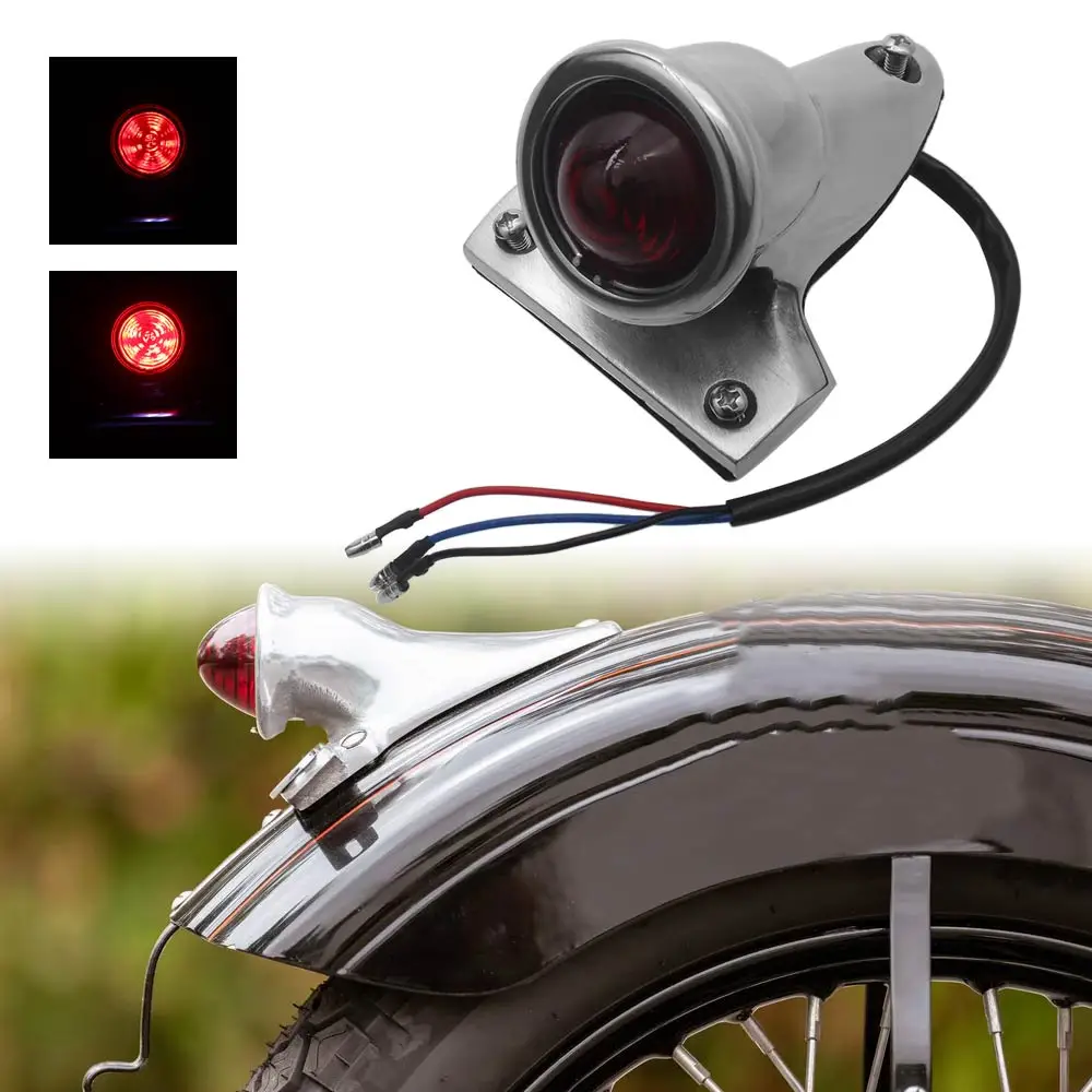 

12V LED Tail Light with Bracket Motorcycle Accessories Aluminum Fit For Harley Bobber Choppers Universal mount motorcycle Custom