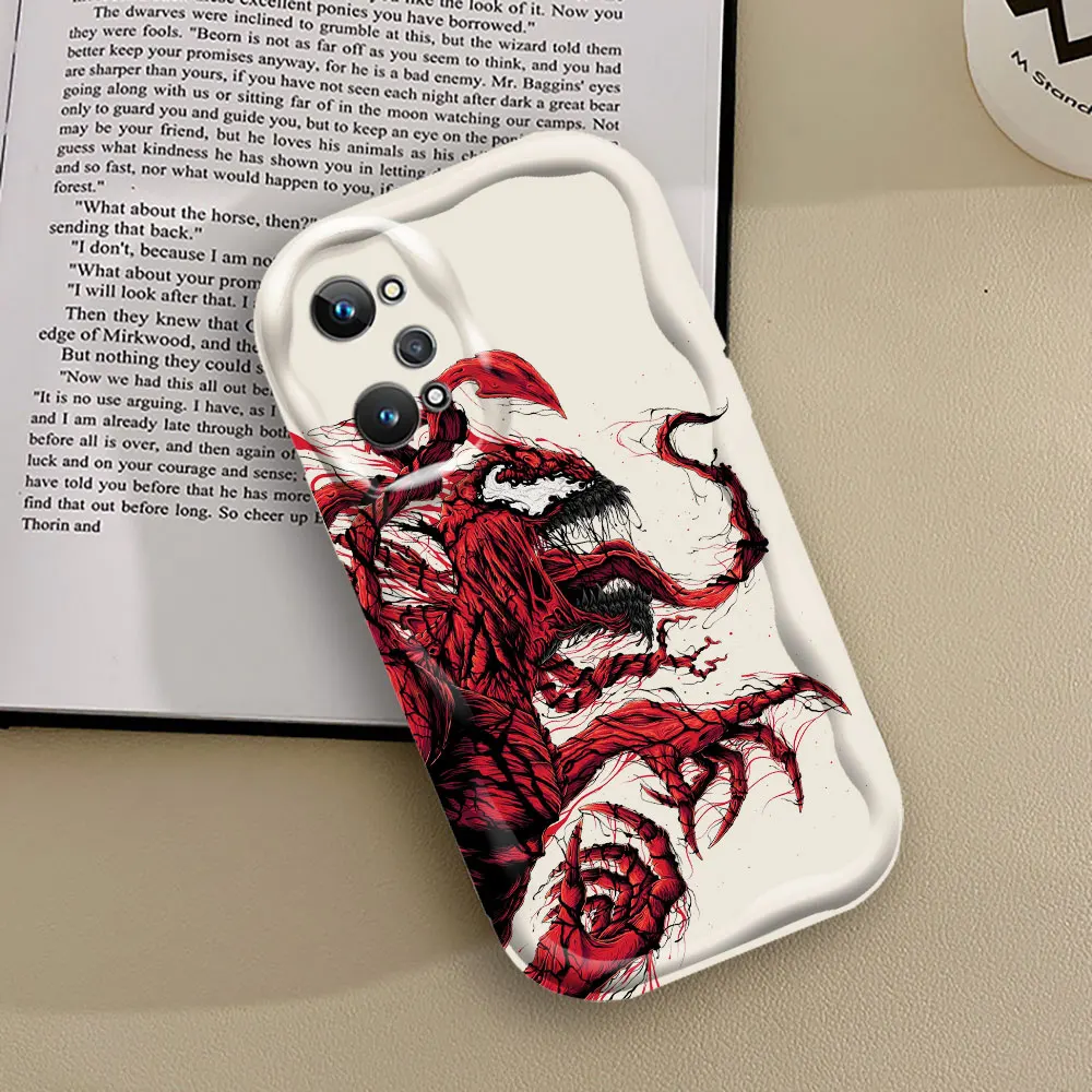 Marvel Red Black Venom Cool Case For VIVO V30 V30E V29E V27E V27 V25 V25E V23 V23E V21E V20 V15 Y17 Y17S Y16 Y15S 3D Wave Cover