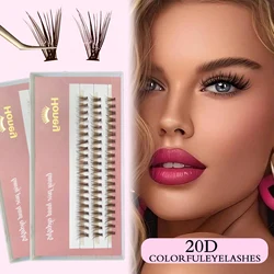 Brown 20D Cluster DIY Eyelashes Individual Volume False Eyelash