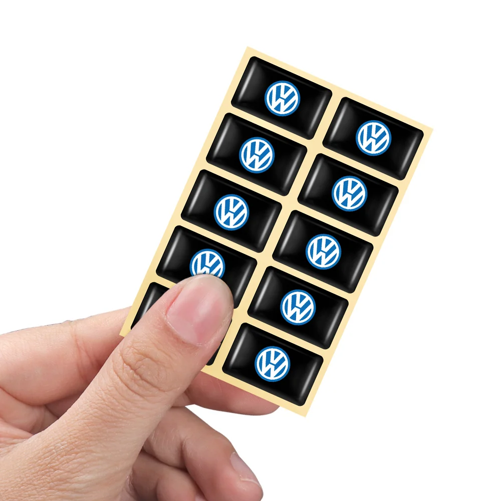 5/10PCS 3D Epoxy Car Interior styling Sticker Decals Decorative Auto Accessories For Volkswagen R golf POLO GTI Tiguan RLINE GTD