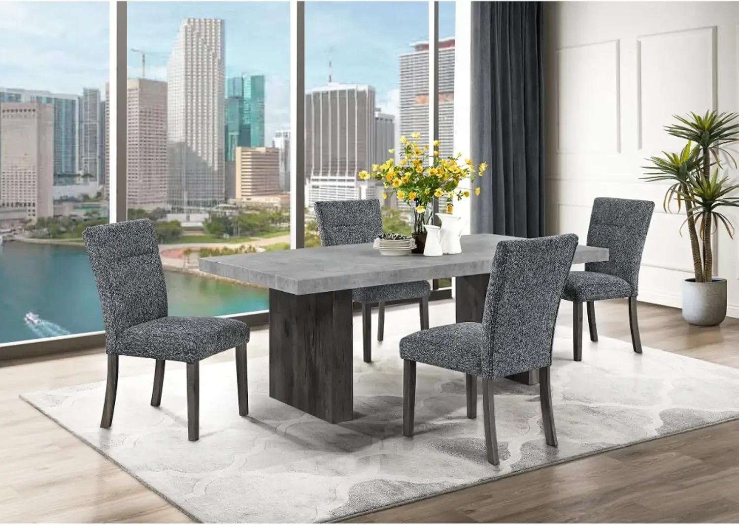 Classic Luxurious Fabric Dining Chair, Solid Backrest Design, Relaxed Foam Cushion, Modern Elegant Chair, Meet Daily Needs,Suita