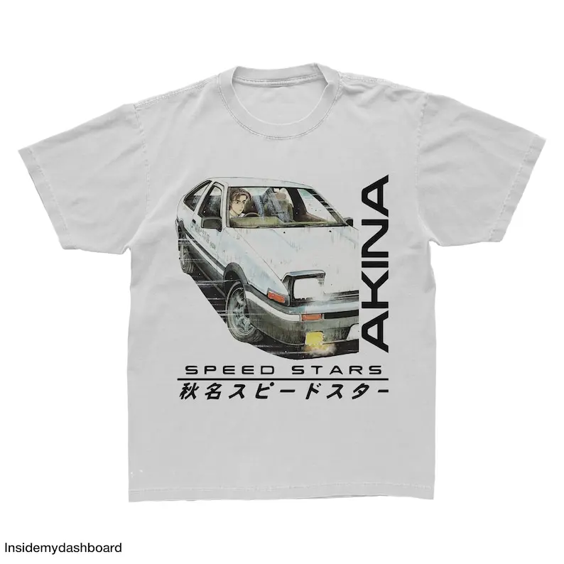 Initial D AKINA Speed Stars AE86 T-Shirt, Hachi-Roku, Apex, Eurobeat, JDM Anime Drift Racing Tee