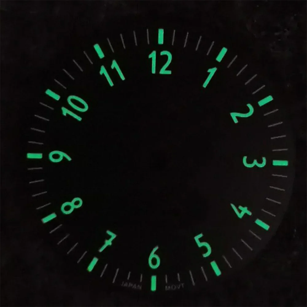 Esfera de reloj de 28,5mm, esfera de reloj verde luminosa negra blanca/naranja con/sin calendario, esfera de repuesto para NH35/NH36/4R/7S