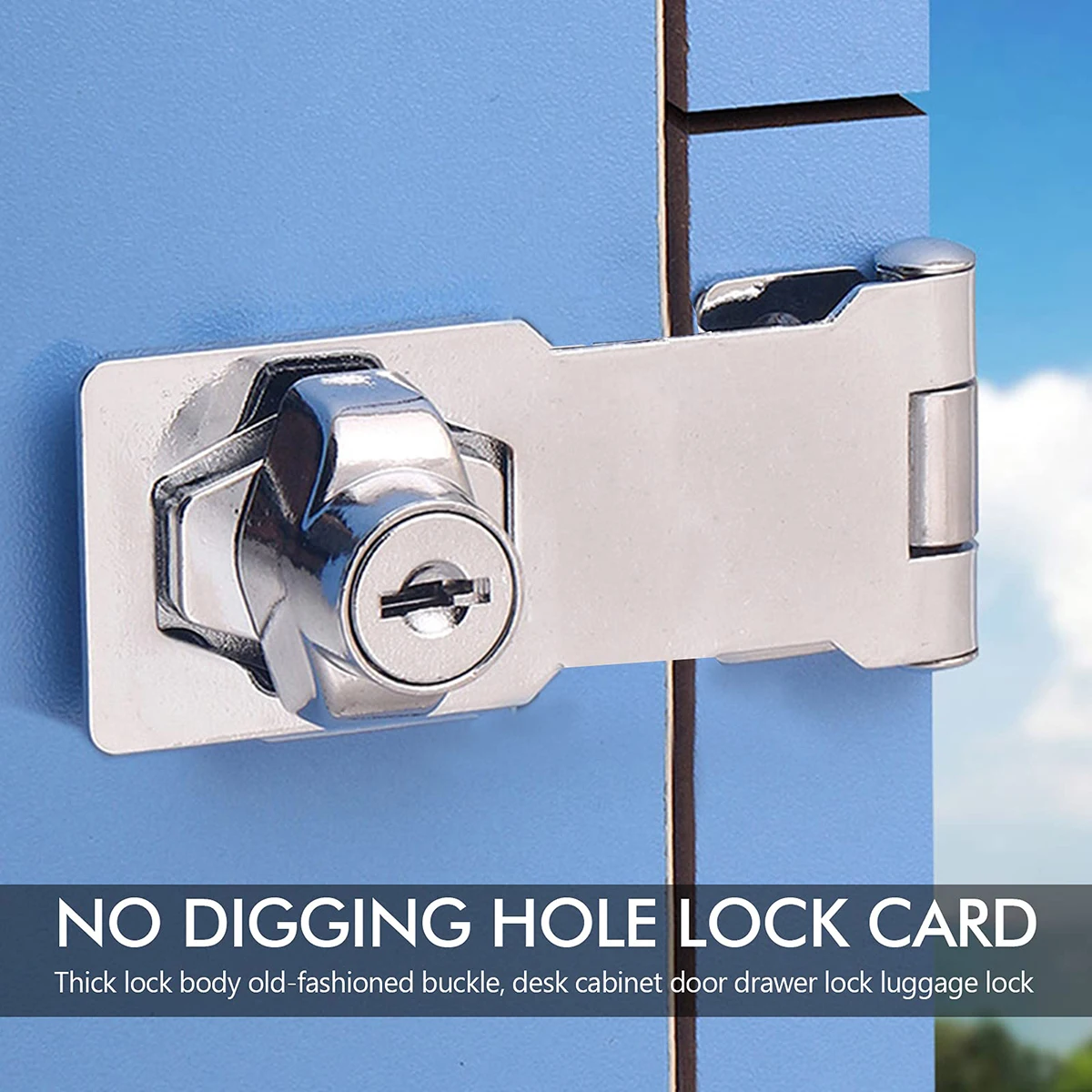 

No Open Hole With Lock Plate Home Cabinet Door Lock Buckle Drawer Lock Old File Cabinet Desk Cabinet Door Anti-theft Lock Buckle