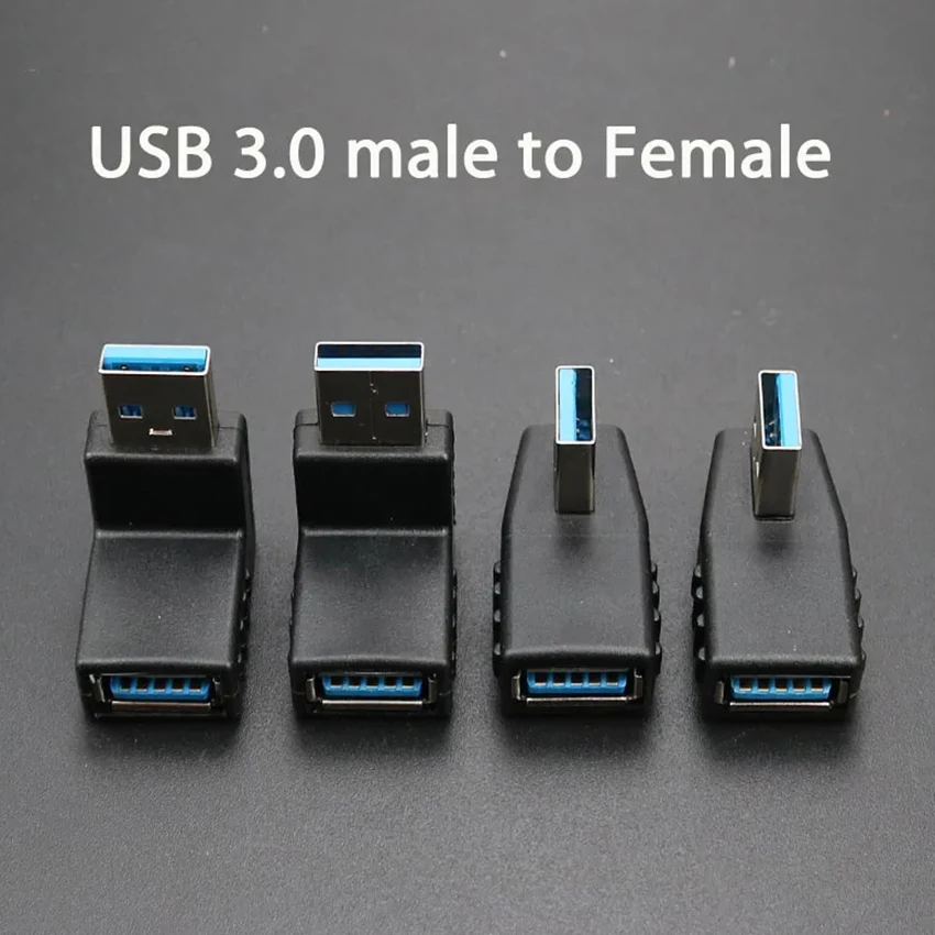 1 قطعة 90 درجة اليسار اليمين الزاوية USB 3.0 ذكر إلى موصل سالب محول USB3.0 إلى USB3.0 محول لأجهزة الكمبيوتر المحمول #1